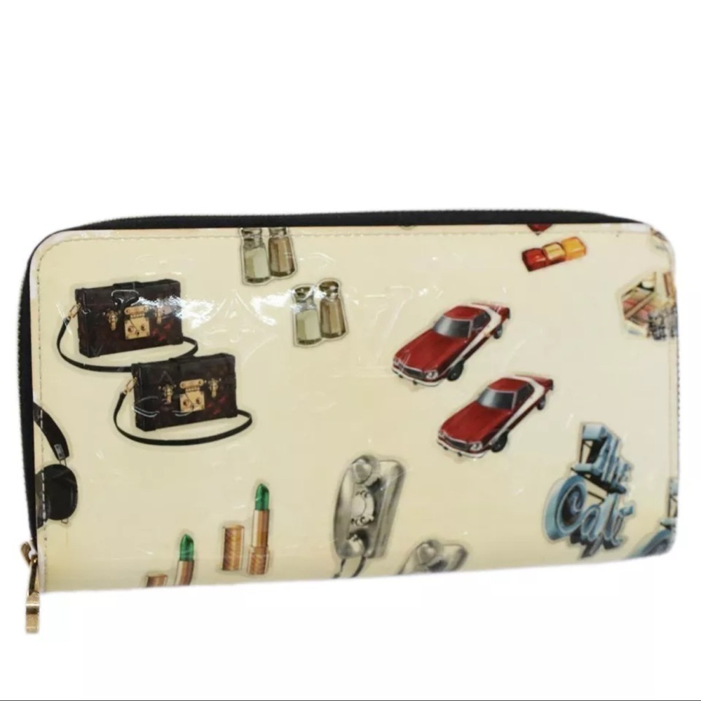 🔥LOUIS VUITTON Monogram Vernis Nicolas Ghesquire Zippy Wallet M50370 Auth 52557